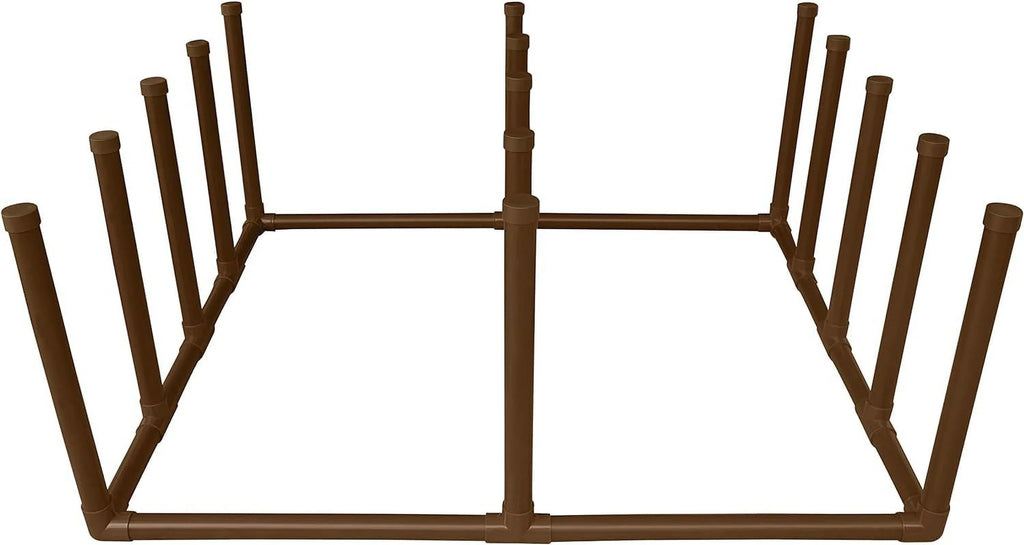 Float and Raft Rack 12 Bar - Poolside Storage Organizer for Floats, Paddles, Noodles, Surfboards, Towels, (61"  x 44"  x 26.5" ), Brown Style 664413 (Brown)