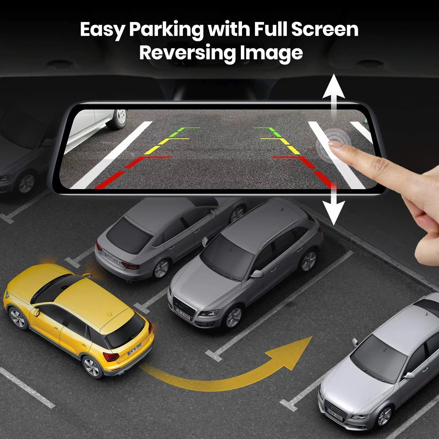 Auto-Vox 9.35inch Smart Mirror Dual Dash Cam Rear View Reverse Backup Camera Full  Touch Screen Driving Recorder