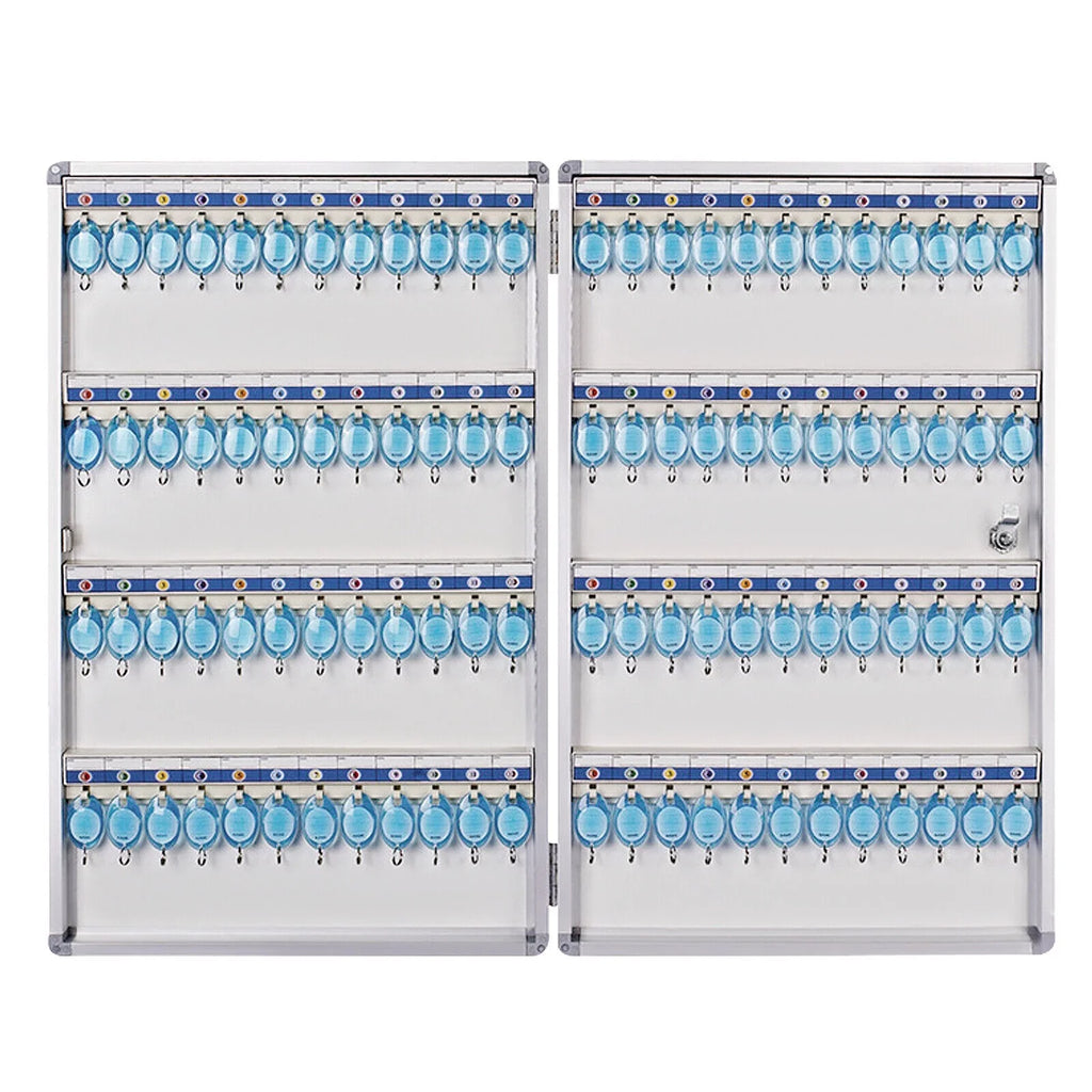 96 Key Cabinet Storage Safe Lock Box Wall Mount Cabinet Box Key Organizer Silver