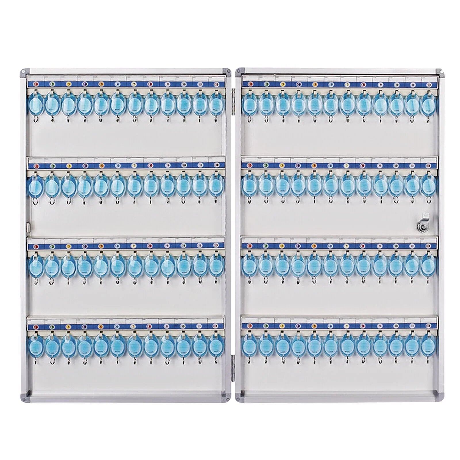 96 Key Cabinet Storage Safe Lock Box Wall Mount Cabinet Box Key Organizer Silver