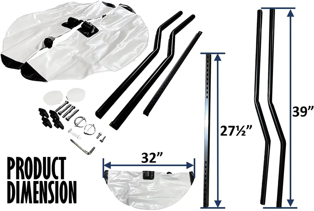 Pactrade Marine Boat Kayak Canoe Outrigger Stabilizer System  Inflatable Float Buoy Buoyant Fishing Grey Gray Tube Sidekick Arm Kit Breath Kayaking Rod Adjustable Accessories Repair Patches Outdoor