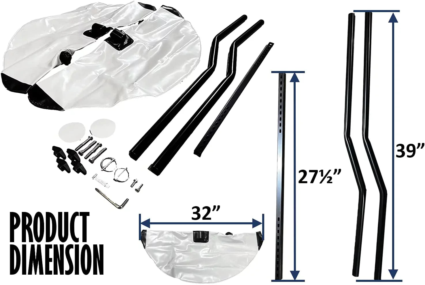 Pactrade Marine Boat Kayak Canoe Outrigger Stabilizer System  Inflatable Float Buoy Buoyant Fishing Grey Gray Tube Sidekick Arm Kit Breath Kayaking Rod Adjustable Accessories Repair Patches Outdoor