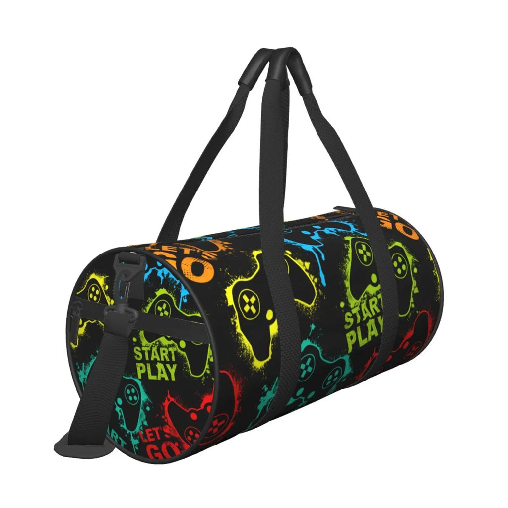 Coaee Play Game Start Large Capacity Travel Luggage Bag Cylinder Gym Bag Waterproof Sports Bag with Pocket and Compartment