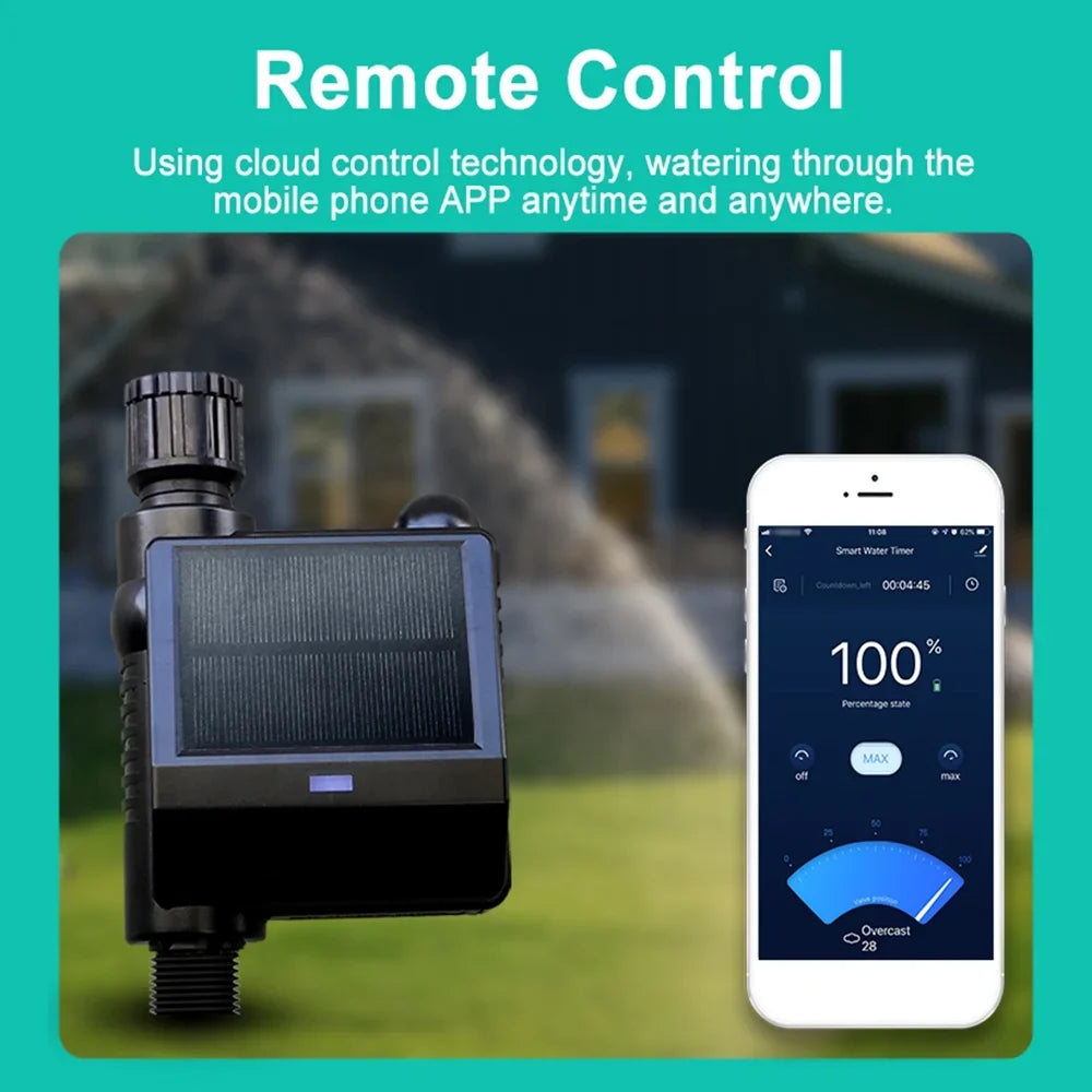 moobody WiFi Sprinkler Timer Solar Powered Smart Water Timer  Voice Control Wireless Hose Faucet Timer Garden Lawn Yard