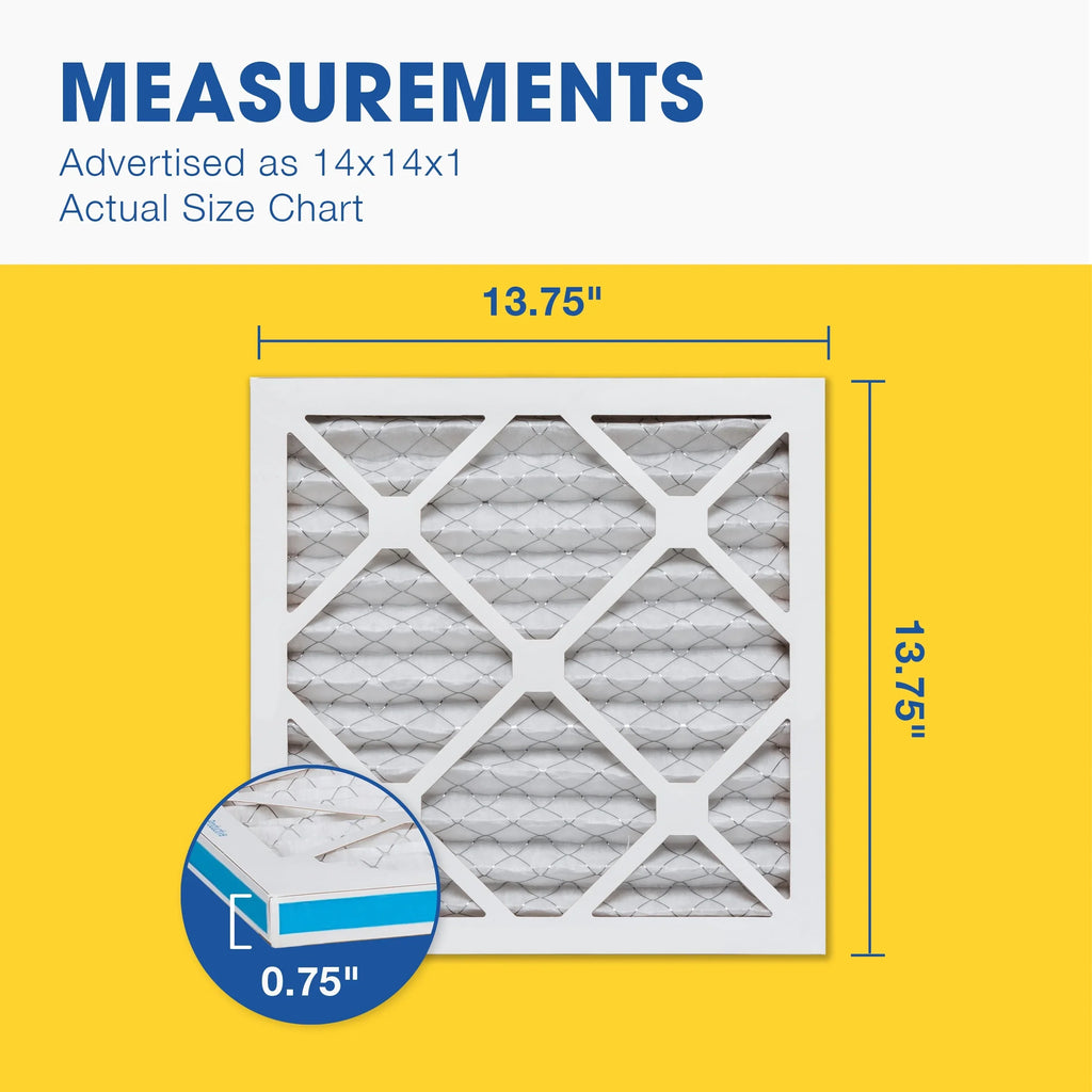Aerostar 14x14x1  13 Pleated Air Filter,  Furnace Air Filter, 6 Pack