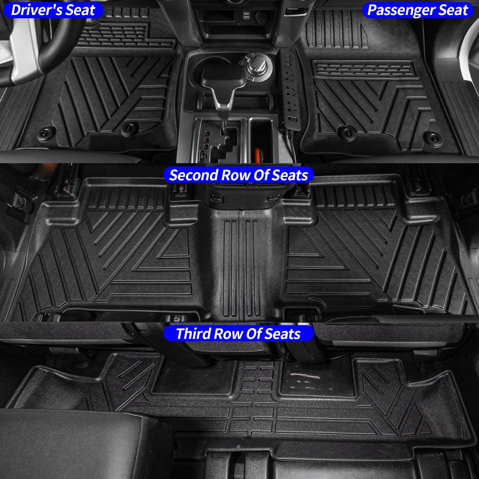 Fit 2013-2023 Toyota 4Runner 7 Seats Floor Mats Trunk Mat Cargo Mat Cargo Liner Accessories
