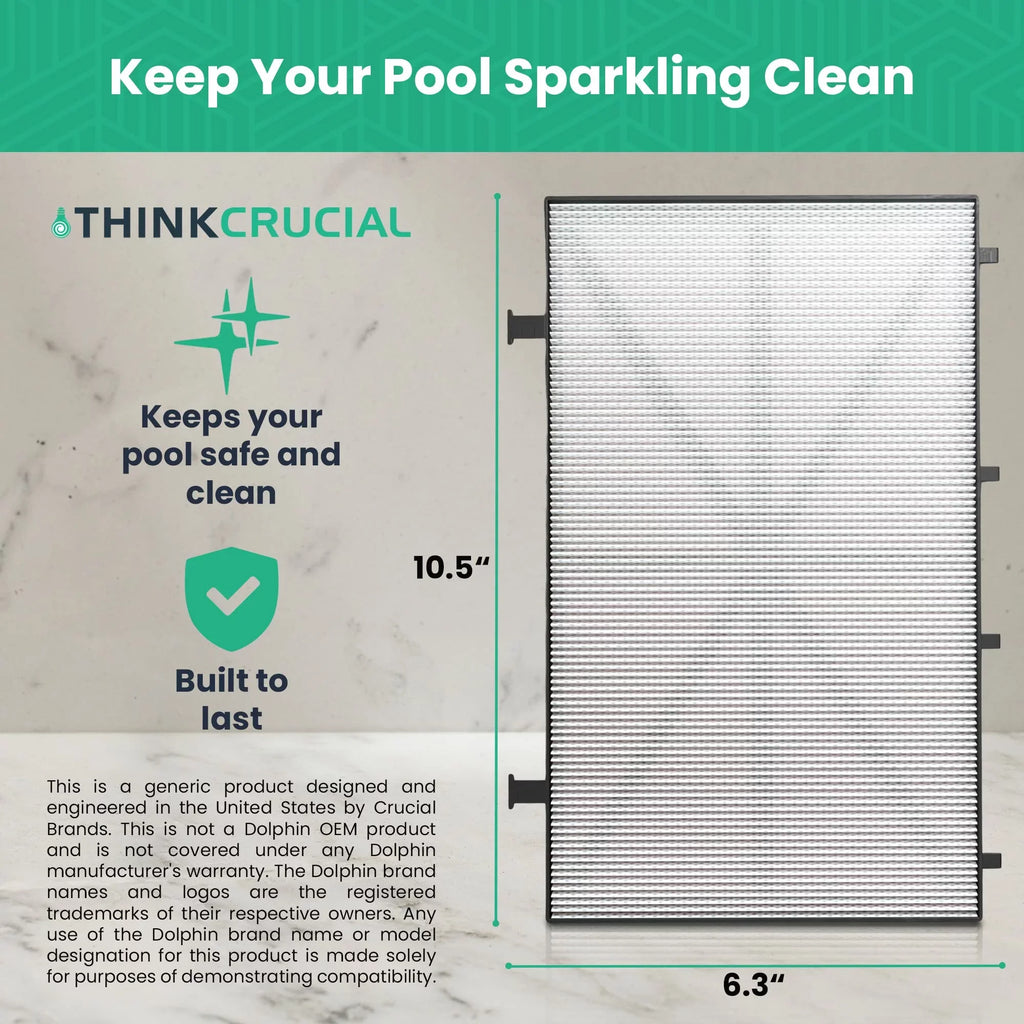 Think Crucial Replacement Ultra Fine Filters Compatible with Maytronics Dolphin, Nautilus  Plus, , , , , , Wave 65, Wave 90, Oasis  Models, Part# 9991432- - Large Filter Panels