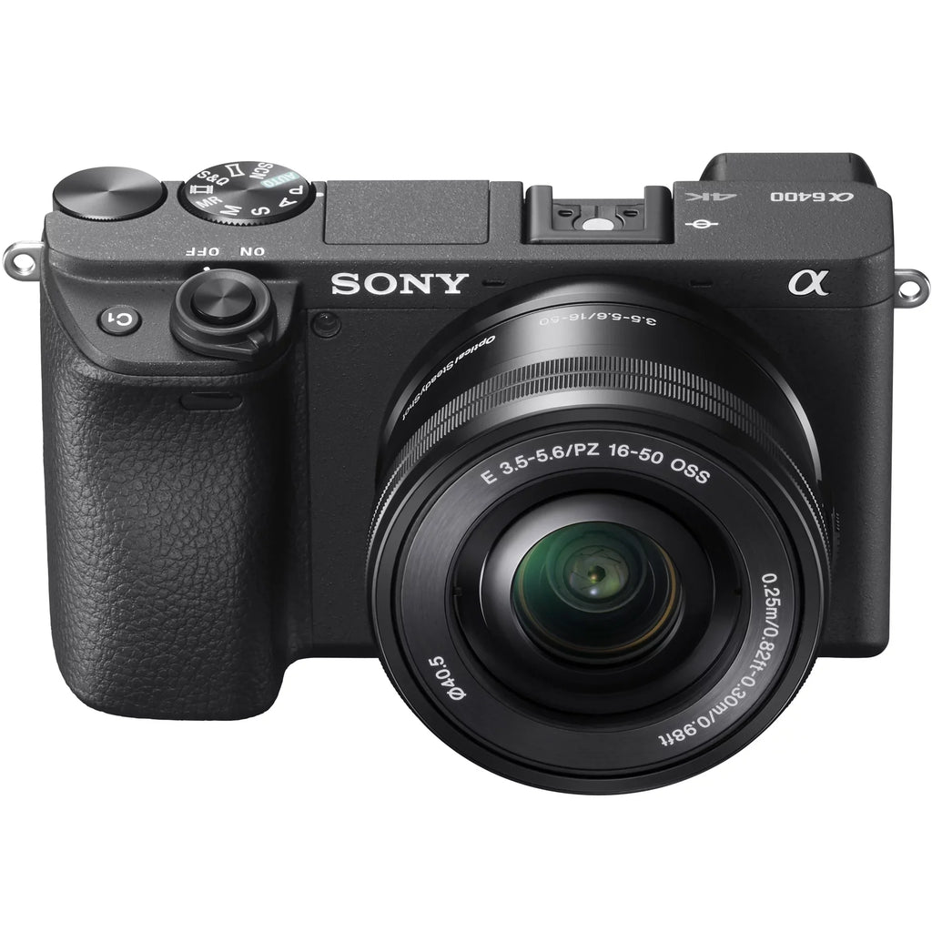 Sony a6400 4K Mirrorless Camera -6400L/ (Black) with 16-50mm f/3.5-5.6  Lens Kit + 0.43x Wide Angle and 2.2X Telephoto Lens Deco Gear Case Filter Set & Extra Battery Power Editing Bundle