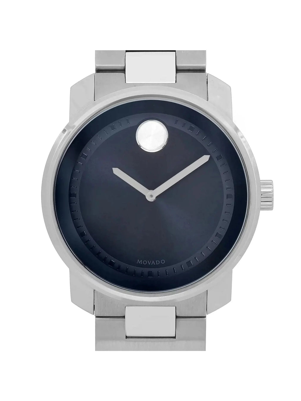 Movado Bold 42mm Stainless Steel Dark Blue Dial Quartz Mens Watch 3600423
