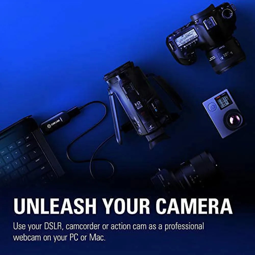 Elgato Cam Link 4K - Broadcast Live, Record via , Camcorder, or Action Cam, 1080p60 or 4K at 30 , Compact  Capture Device,  3.0