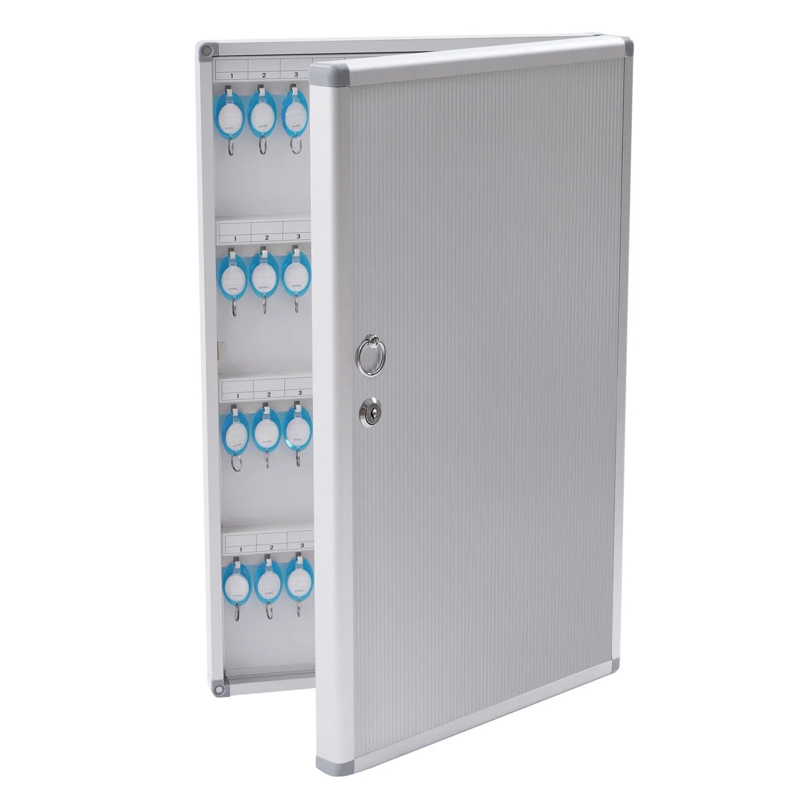 96 Key Cabinet Storage Safe Lock Box Wall Mount Cabinet Box Key Organizer Silver