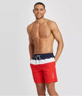 Speedo Men's 8" Colorblock Swim Shorts - Navy/White/Red- XXlarge