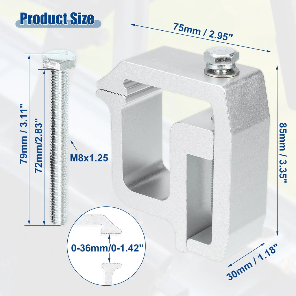 Unique Bargains 8 Pcs Truck Bed Cap Mount Clamps Camper Shell Clips Fit for Chevy Silverado 1500 2500HD Silver Tone
