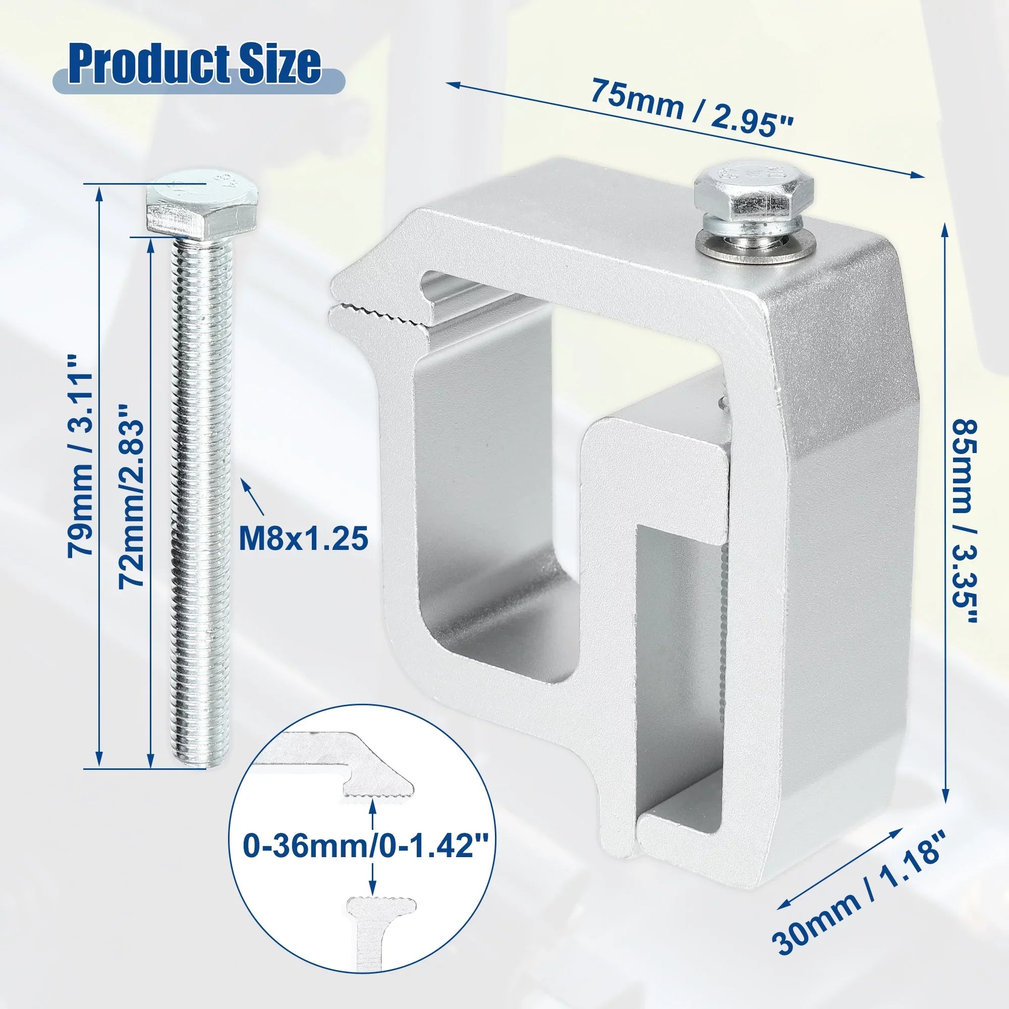 Unique Bargains 8 Pcs Truck Bed Cap Mount Clamps Camper Shell Clips Fit for Chevy Silverado 1500 2500HD Silver Tone
