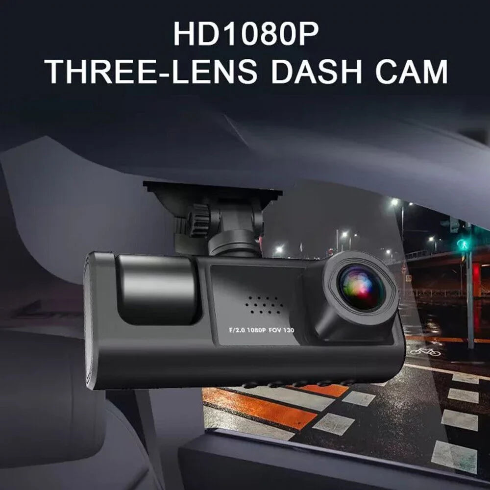 Kqiang  1080P Car Dual Lens Dash Cam Front/Rear/Inside Video Recorder Camera -sensor