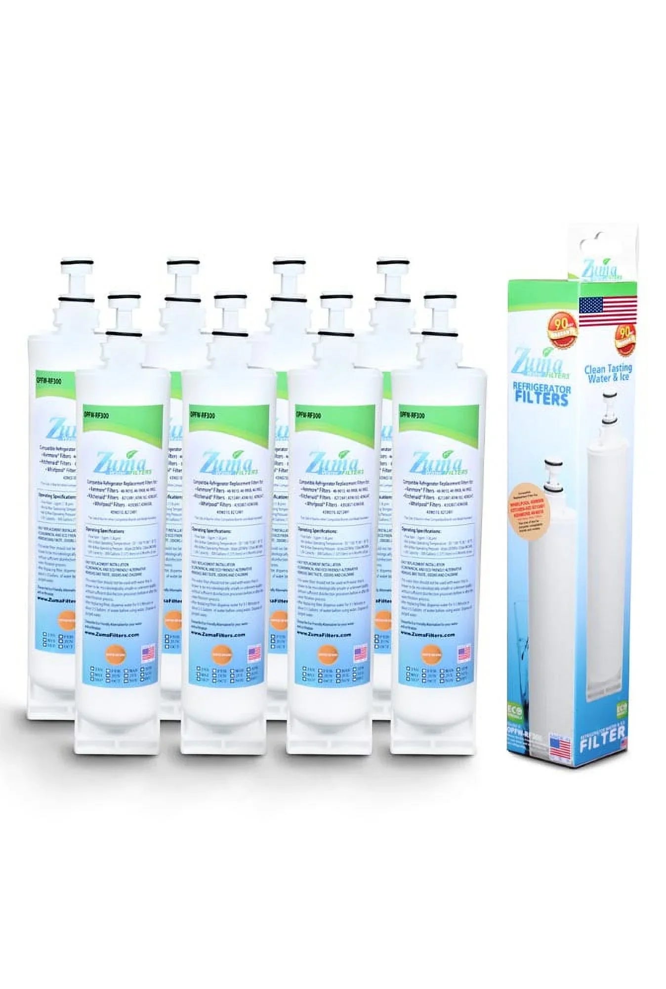 Brand , Water and Ice Filter , Model # - , Compatible with Whirlpool® 4396510 - 8 Pack - Made in ...