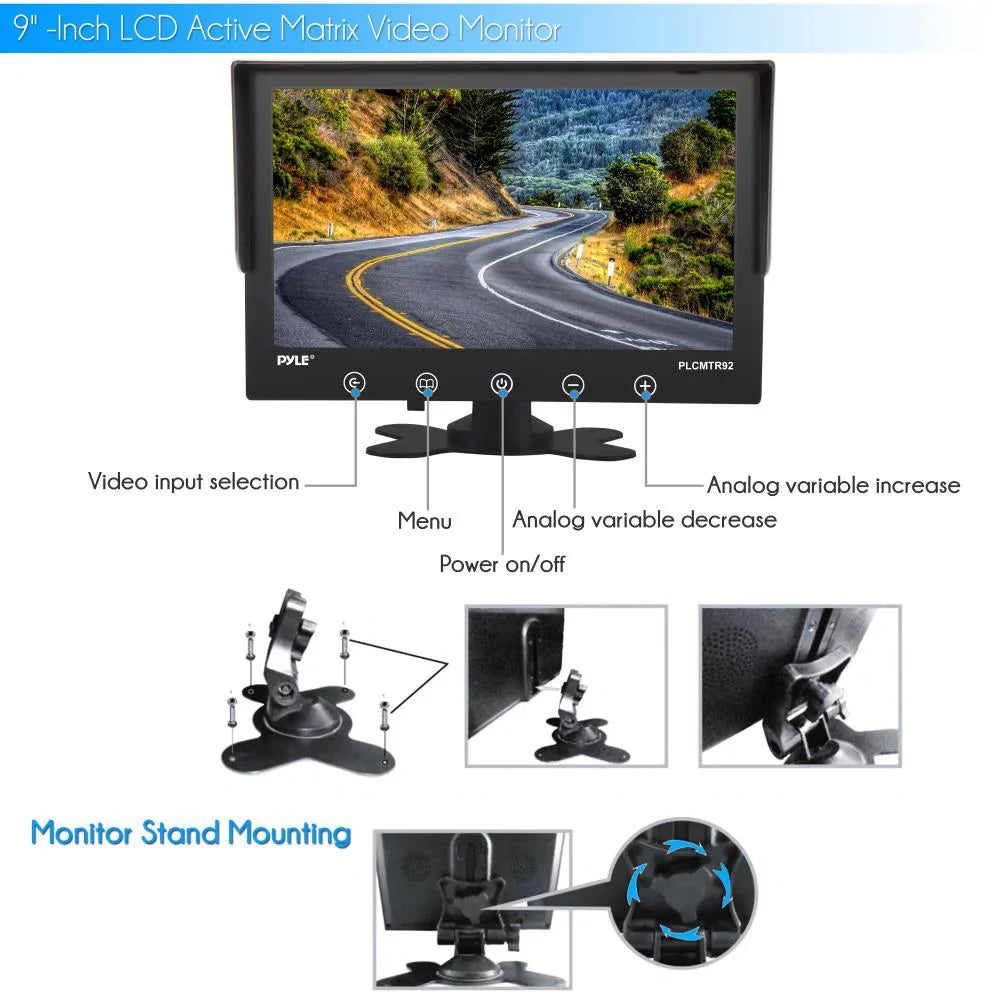 '- Waterproof Rated Backup Camera & Monitor System - with 9'' Display Monitor ( 12-24V for Bus, Truck, Trailer, Van)
