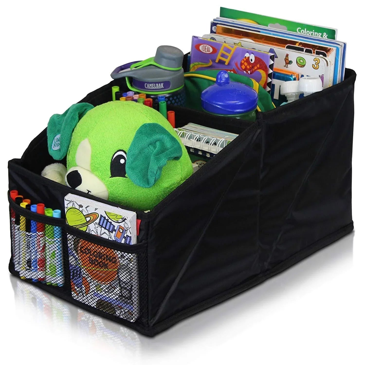 Lusso Gear Car Seat Organizer Front/Backseat with Black Stitching Great for Adults, Kids Featuring 8 Storage Compartments for Toys, Magazines, Tissues, Maps, Books, Documents, Games and More