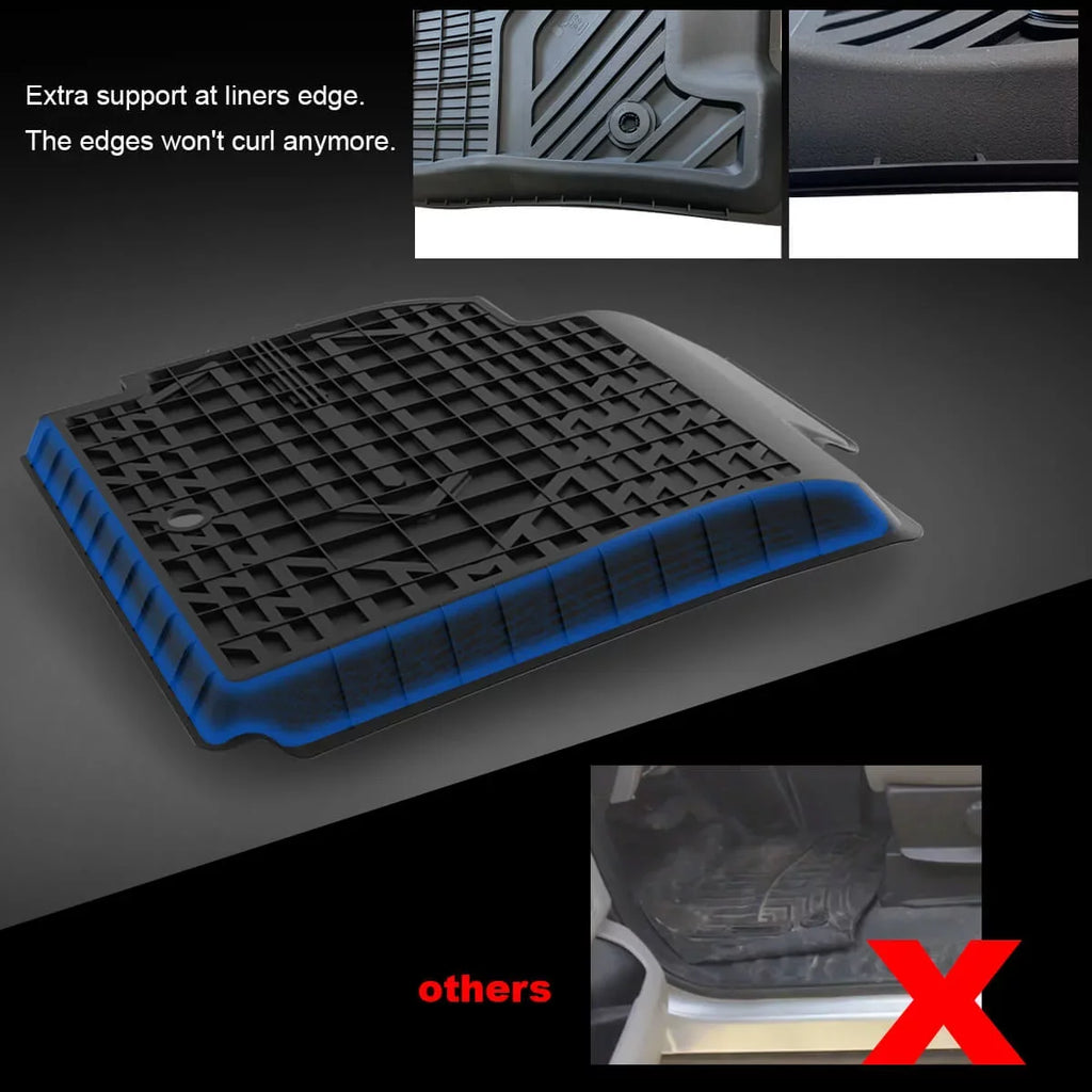 Lasfit Car Floor Liners for 2016-2021 Jeep Grand Cherokee ( Jeep Cherokee )  & Jeep Grand Cherokee  2022, All Weather  Vehicle Floor Mats Set, 1st and 2nd Row, Fit Bench Seating only, Black