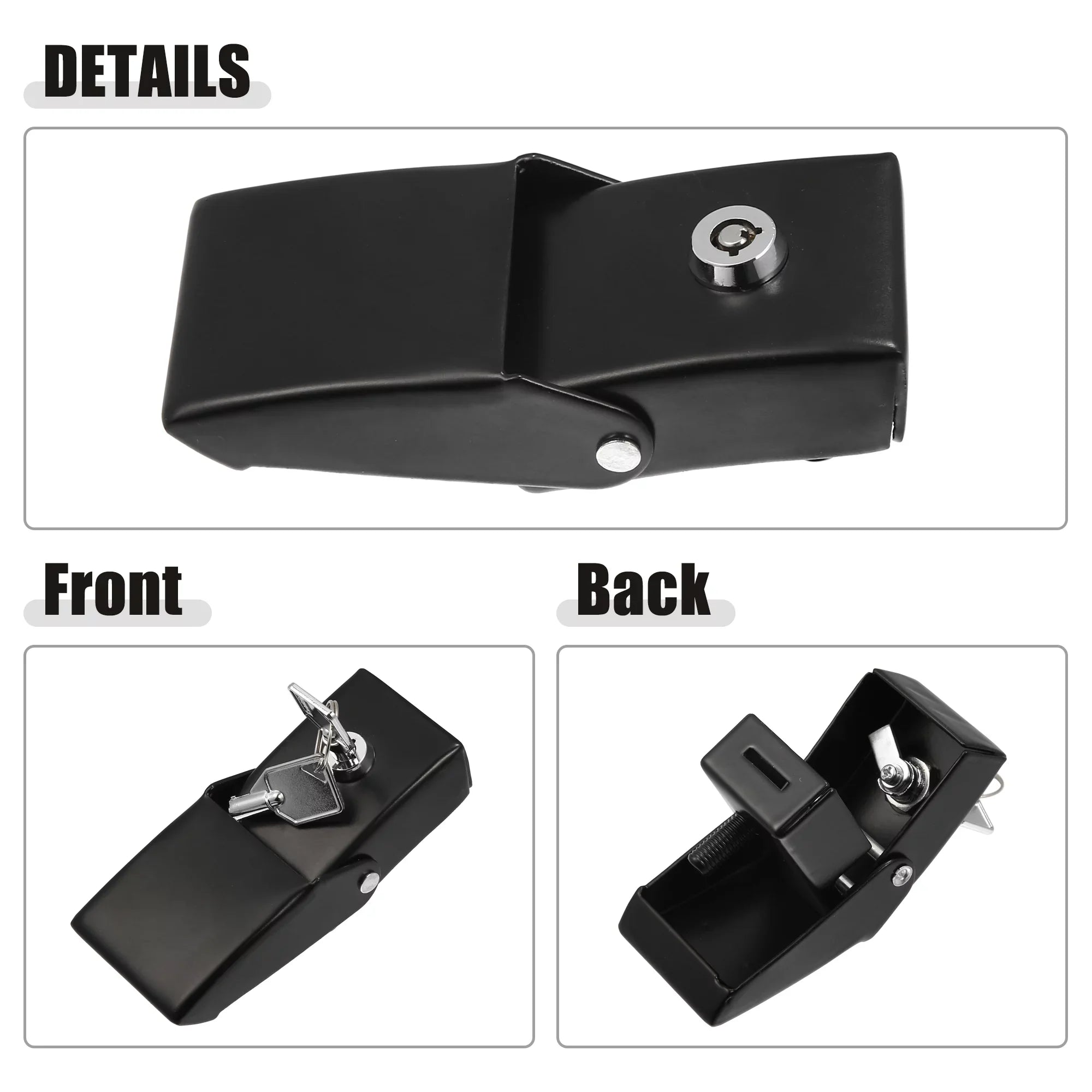 Unique Bargains 1 Pair Front Hood Latches Hood Catch Locking Fit for Jeep Wrangler   2007-2021 Black
