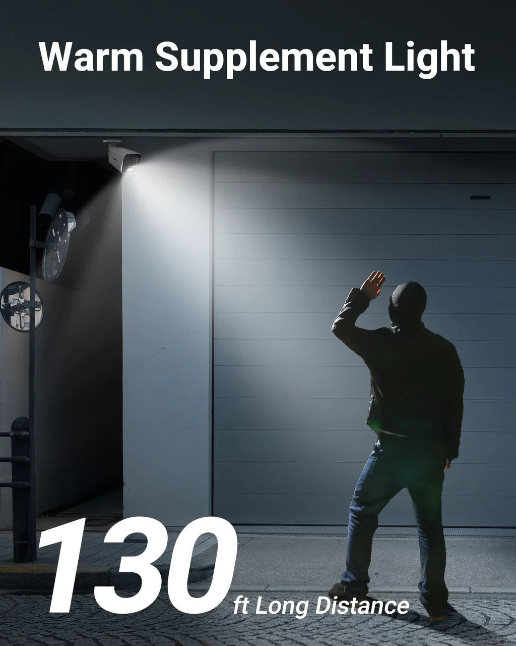 4K Ultra  Poe  Security Camera with True Full Color Night Vision Human Vehicle Detection Supplement Light