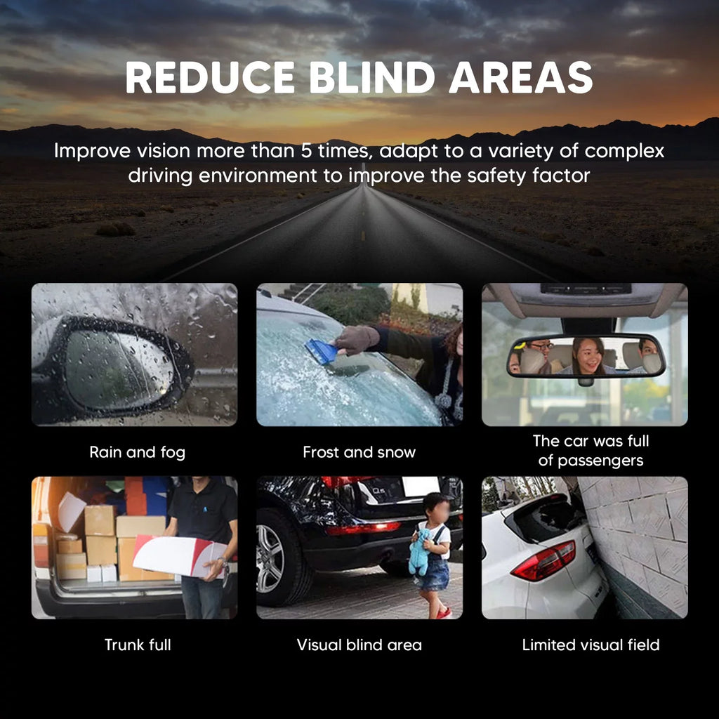 4K 12" Car Dash Cam Touch Screen with Rear View Mirror Camera Waterproof  Video Recorder Night Vision Motion Detection -Sensor