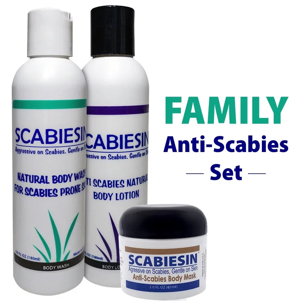 Scabiesin: Scabies Treatment Home Kit, Anti Scabi Products Help to Stop Skin Itching and Kill Mite 3 Pcs. Set