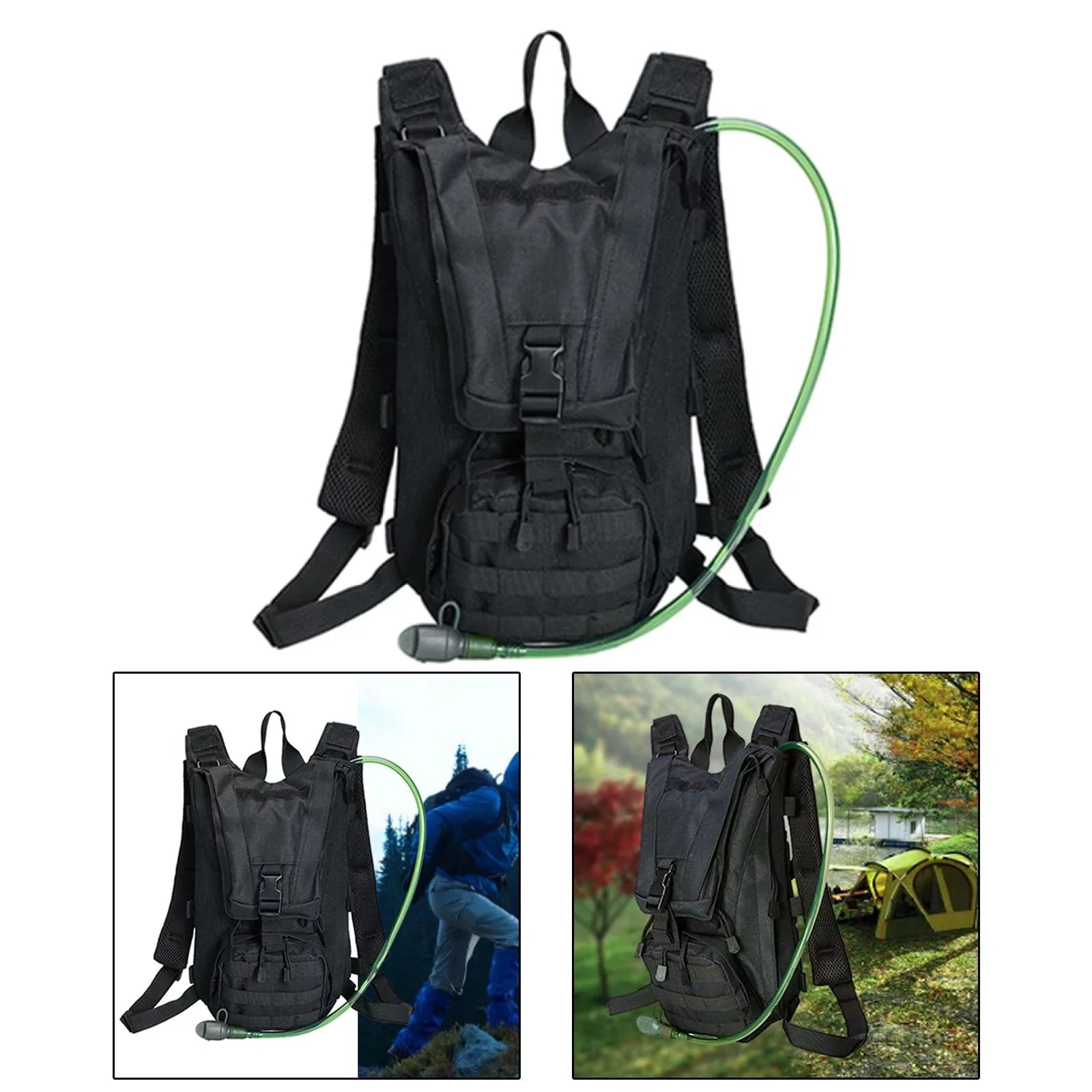 Adventure Water Bladder Backpack Pack Daypack Rucksack Haversack for Mountaineering Traveling Hiking Climbing Jogging Black