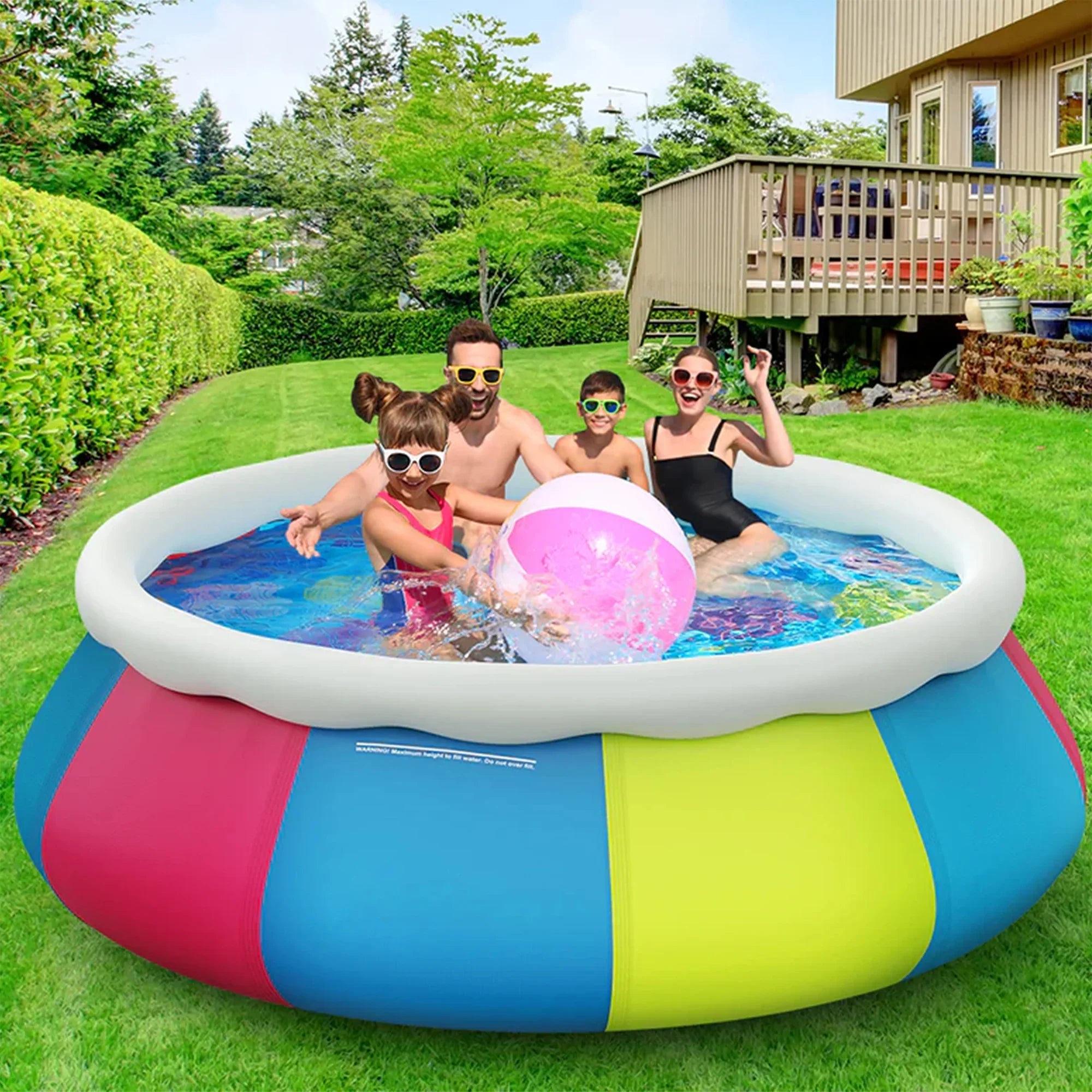 Inolait Inflatable Pool Full-Sized Family Lounge Pools Thicker abrasion tough material ,120" x 72" x 22"