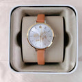 kate spade  new york metro three-hand brown leather watch