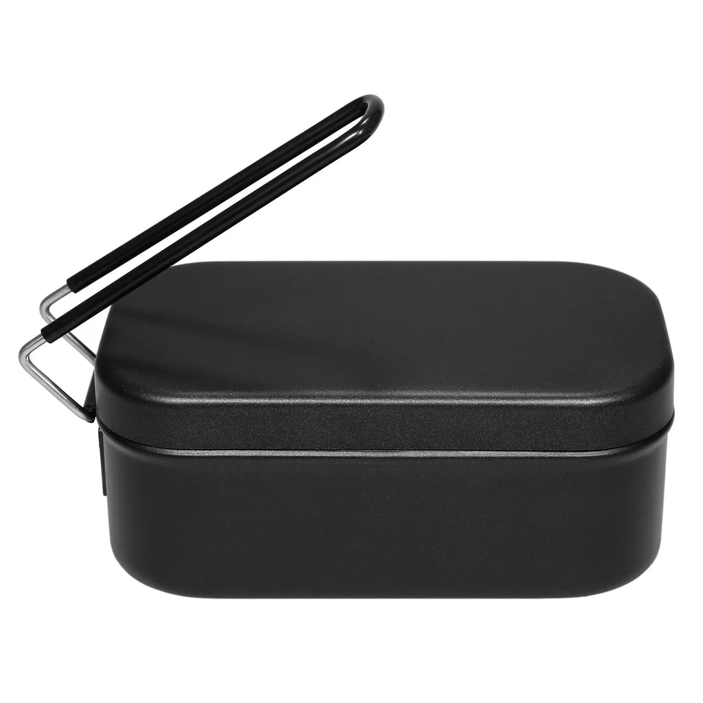 Lixada Mess Kit 4pcs Cookware Set 800ml Lunch Box with Alcohol Stove Steaming Rack and Cutting Board for Backpacking Hiking Fishing Mountaineering