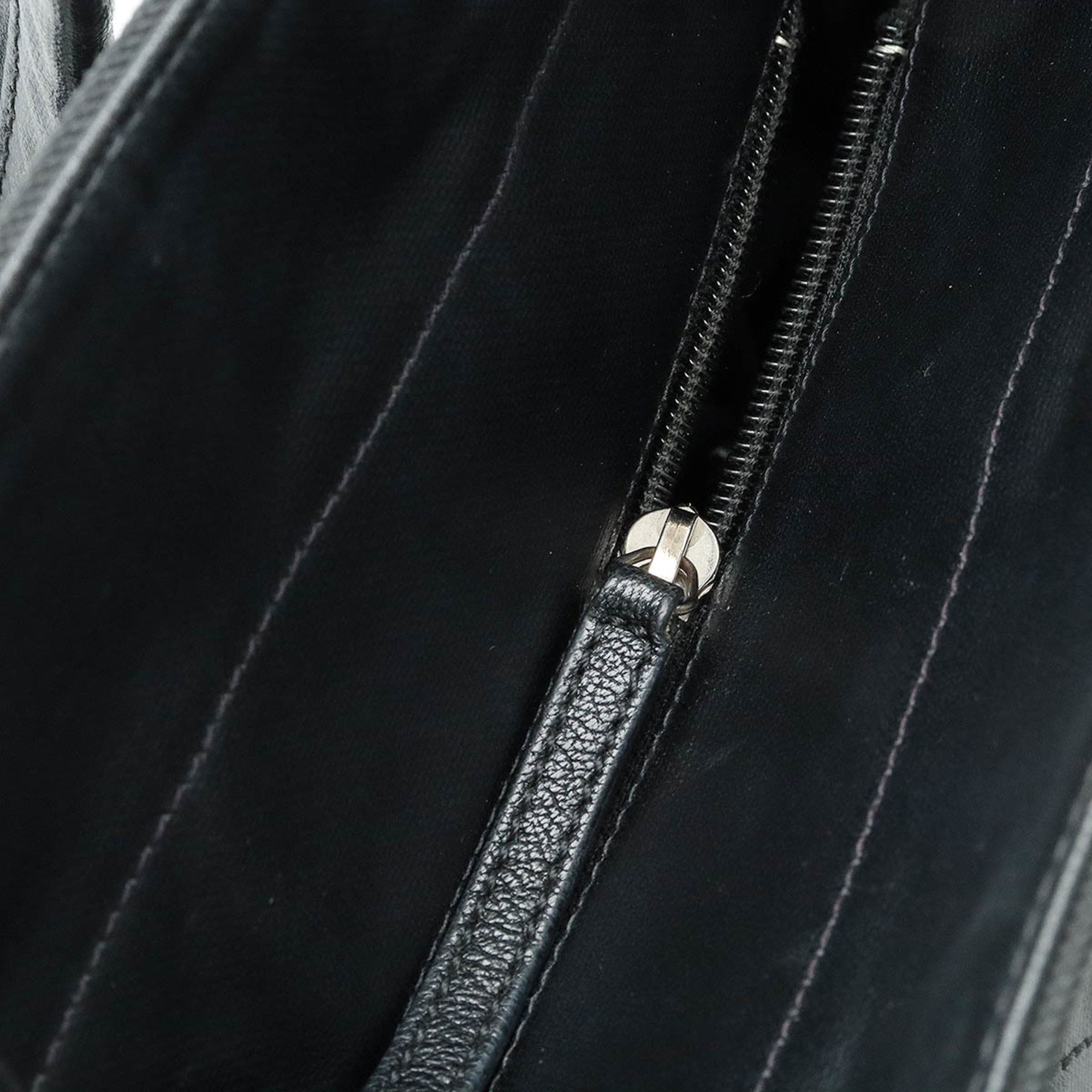 Pre-Owned  Paris Biarritz Tote  Bag Shoulder Coated Canvas Leather Black  (Good)