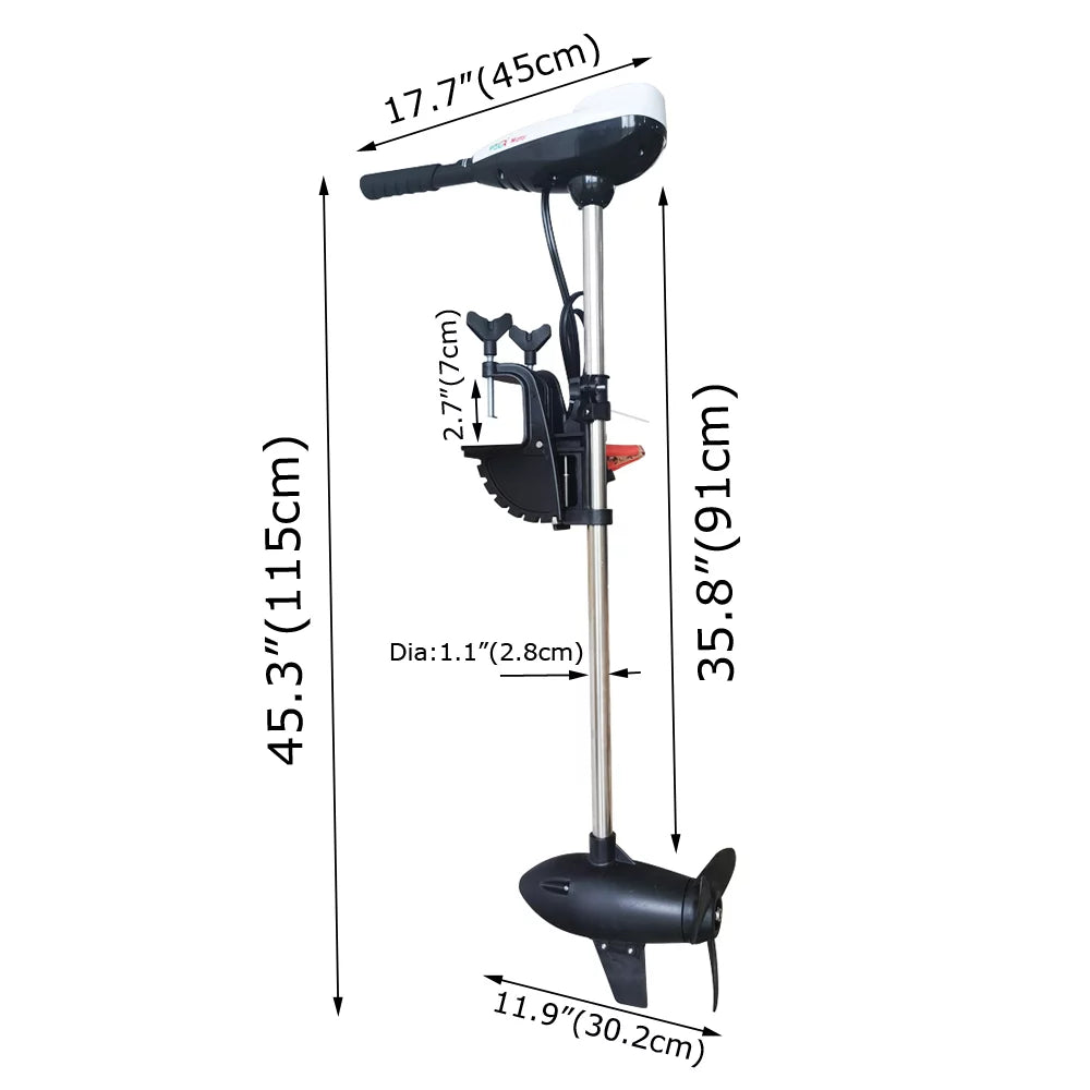 PreAsion 240lbs Thrust Electric Outboard Motor Outboard Engine Saltwater Electric Trolling Motor 24V