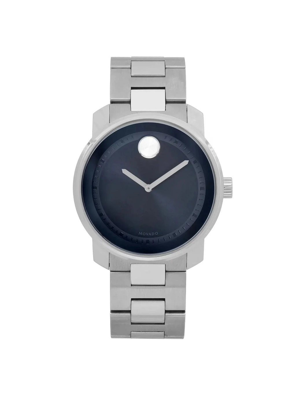 Movado Bold 42mm Stainless Steel Dark Blue Dial Quartz Mens Watch 3600423