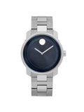 Movado Bold 42mm Stainless Steel Dark Blue Dial Quartz Mens Watch 3600423