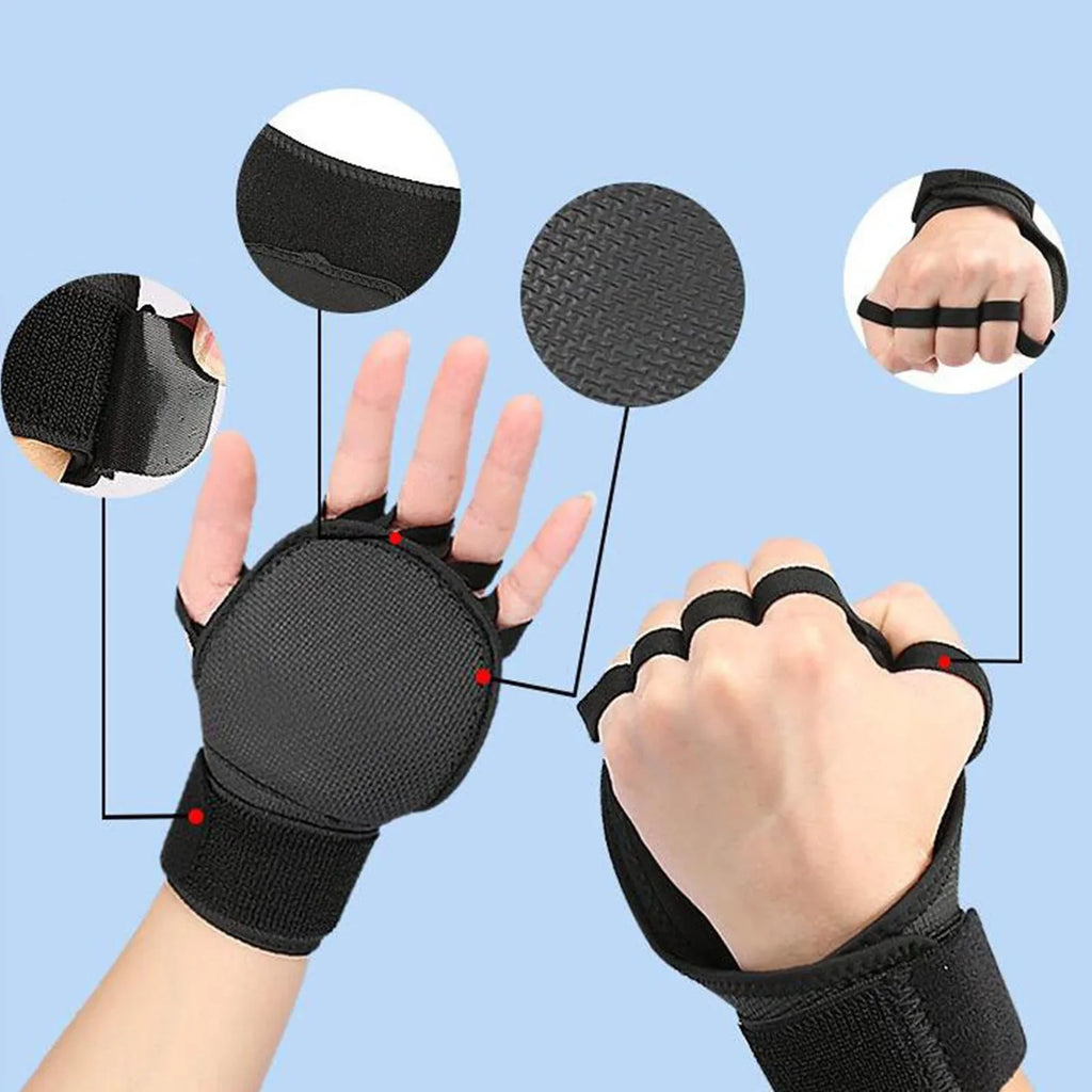 Tnarru 4xGymnastics Hand Grips Power Lifting Grips for Shrugs Deadlifting Kettlebells