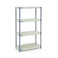 Global Industrial  Vented Plastic Shelving with Nexelon Finish - Beige & Blue