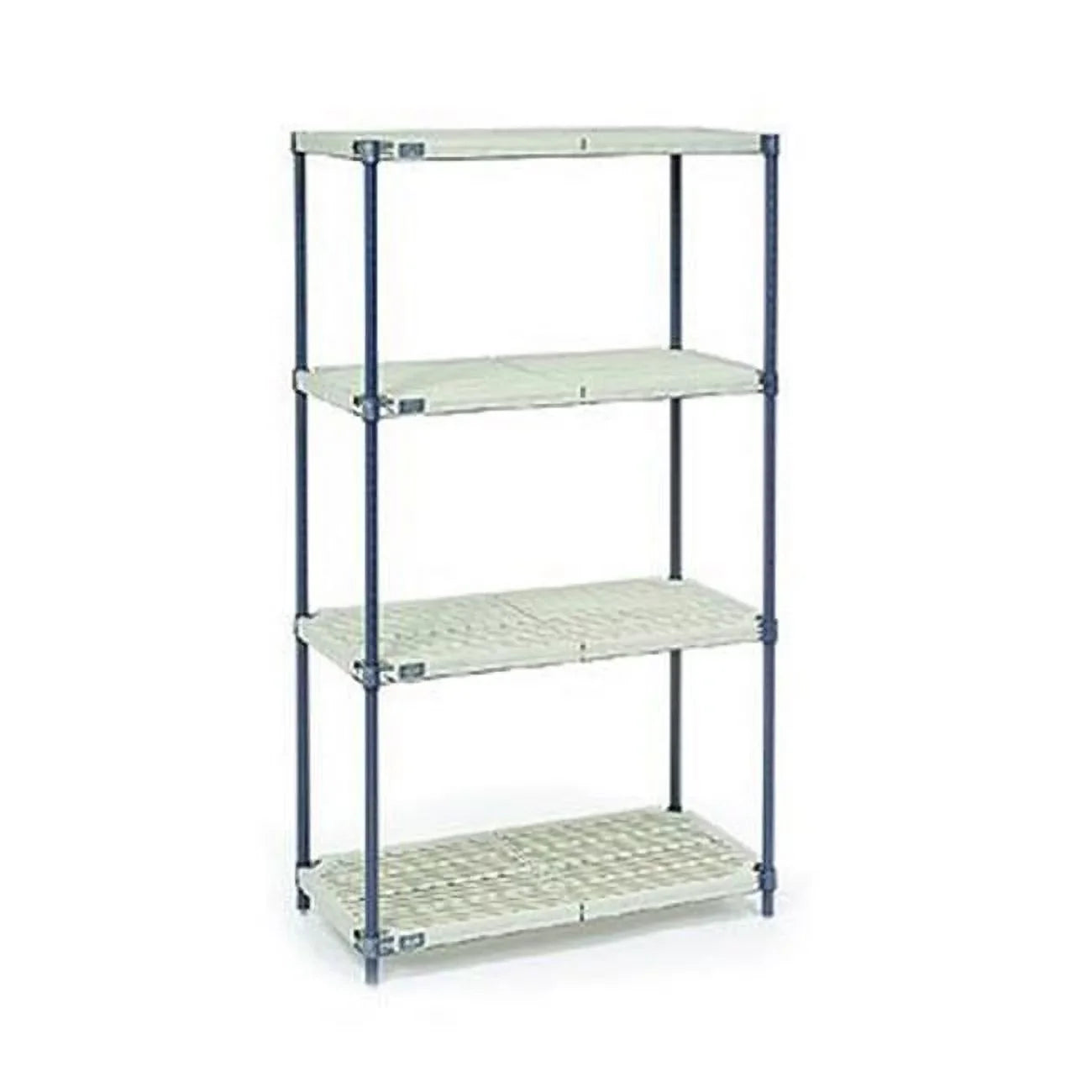 Global Industrial  Vented Plastic Shelving with Nexelon Finish - Beige & Blue