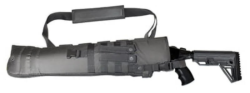 Trinity Short Barrel Scabbard Black molle Crossbody  Motorcycle Truck Military Hunting Tactical Soft Bag Padded 25 inches Gray.