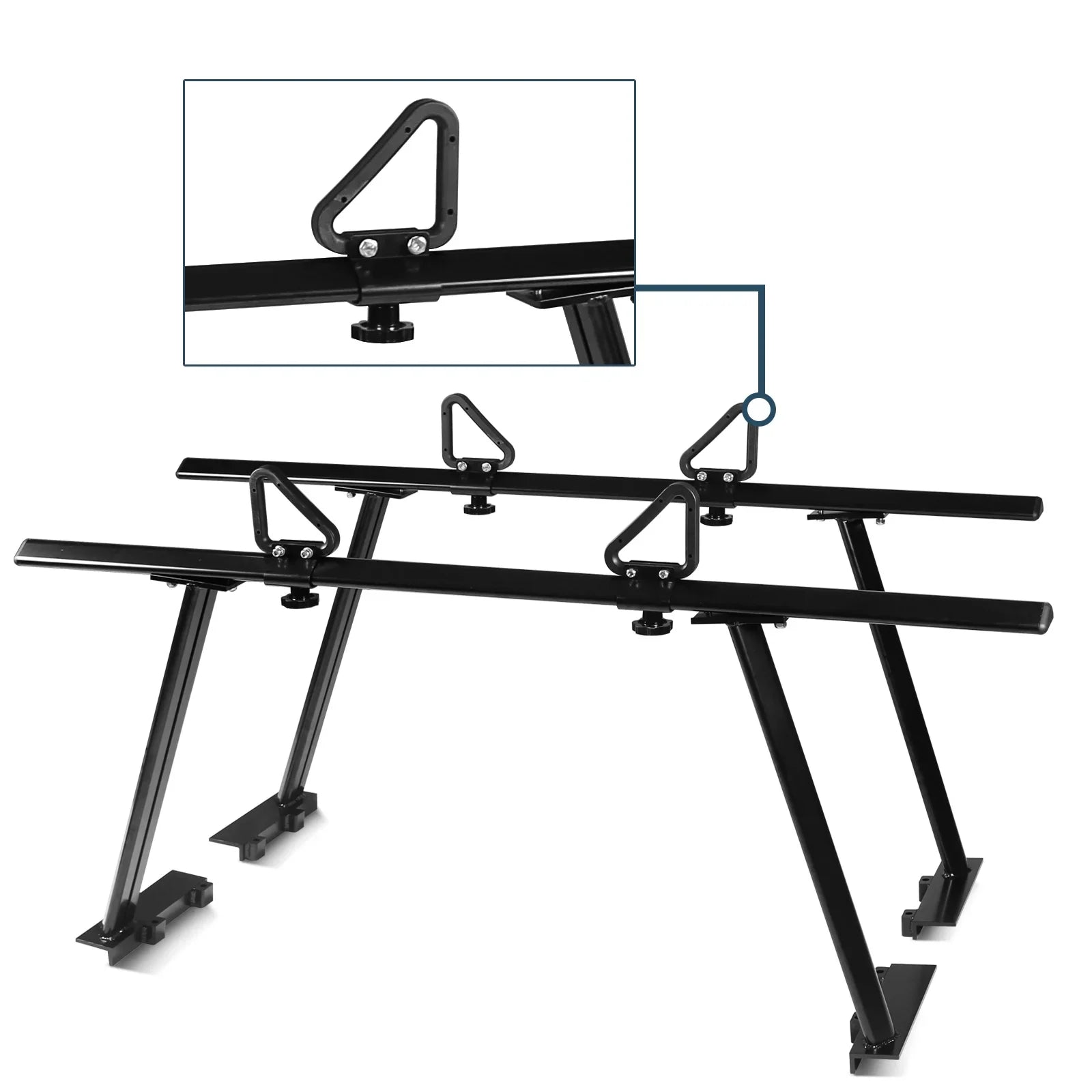 BoardRoad Pickup Truck Ladder Racks, Black Universal Truck Bed Cargo Racks (No-Drilling Required) 1,000lbs Capacity for Kayak Surfboard Lumber Ladder Aluminum