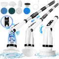 Electric Spin Scrubber,  Cordless Cleaning Brush with 8 Brush Heads,Shower Scrubber with Long Handle Household Cleaning Brushes for Bathroom Tub Tile Kitchen Floor Car