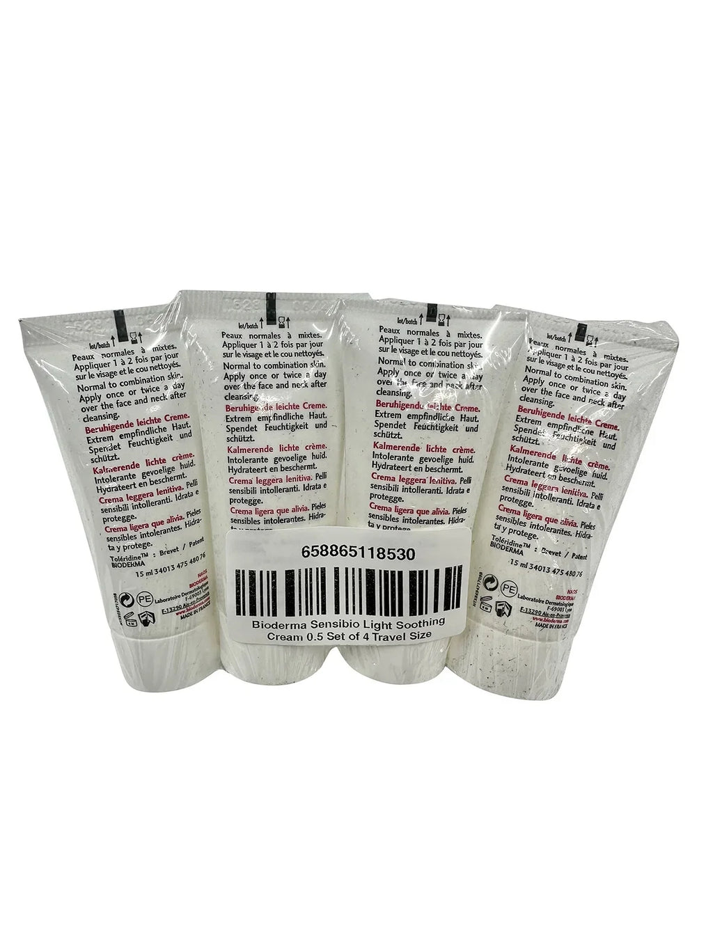 Bioderma Sensibio Light Soothing Cream All Skin Types 0.5 oz Set of 4 Travel Size