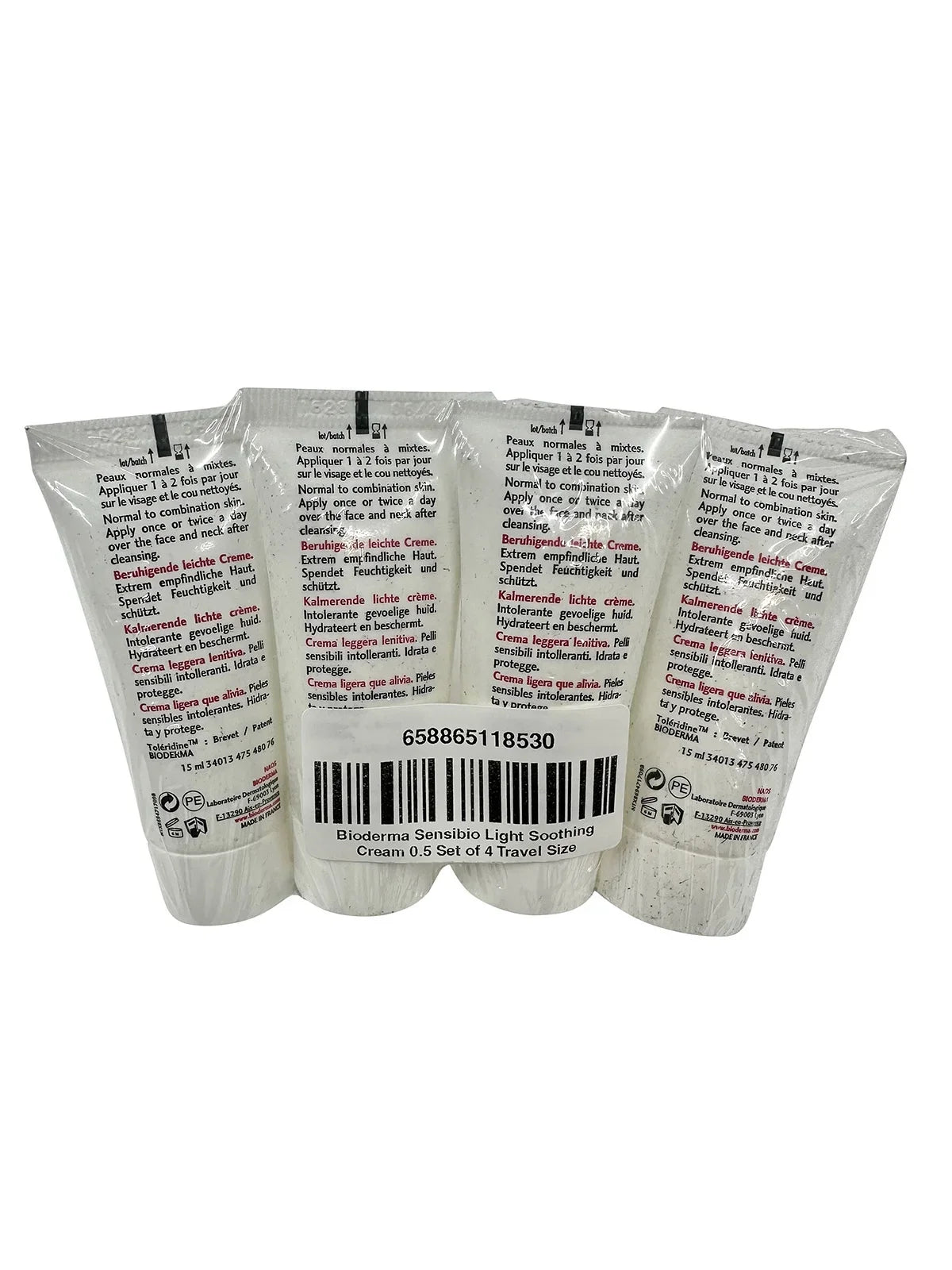 Bioderma Sensibio Light Soothing Cream All Skin Types 0.5 oz Set of 4 Travel Size