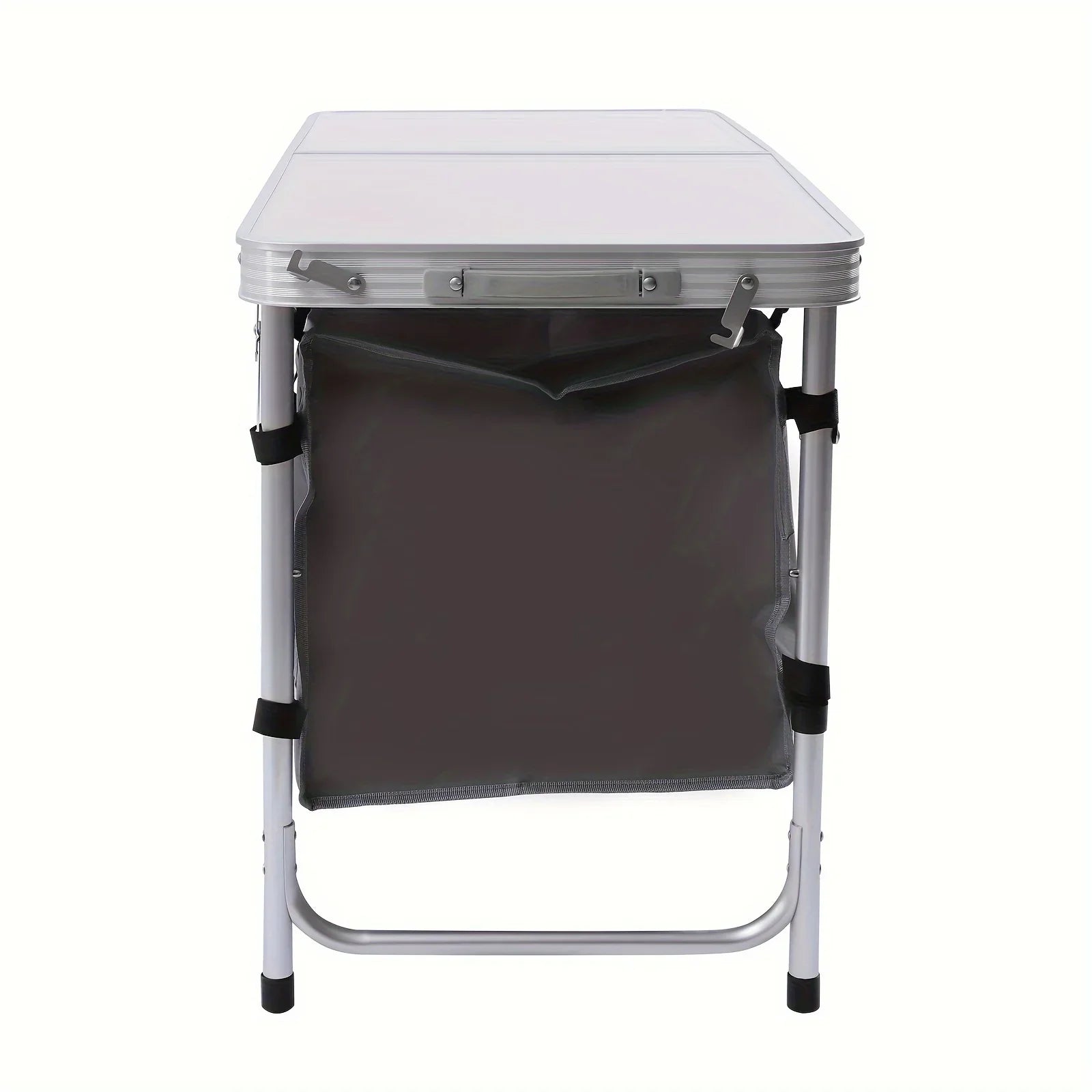 Folding Camping Table with Storage Compartment Lightweight Camp Kitchen Table Height Adjustable Indoor Outdoor Table Perfect for Tailgating Backyards  Picnic