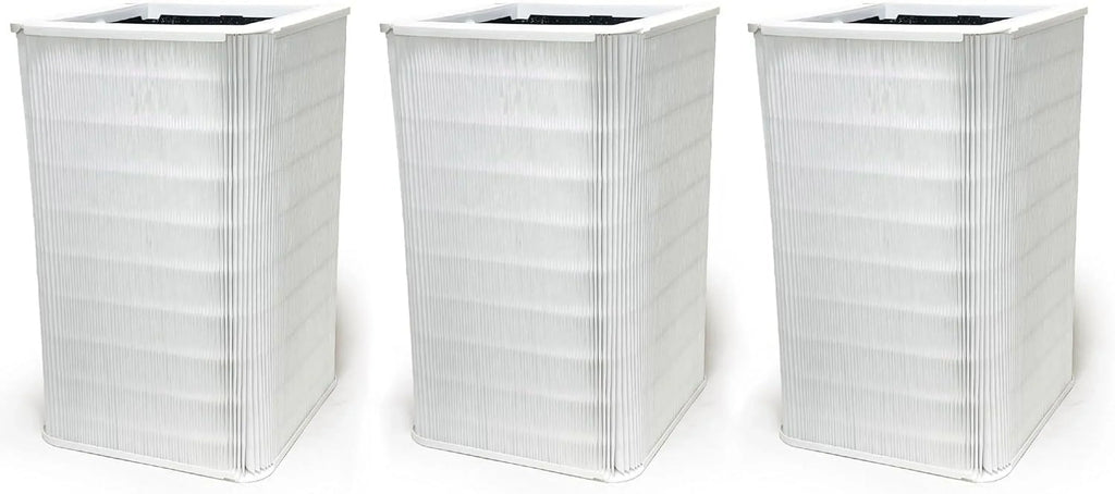 Nispira Collapsible True  Particle Activated Charcoal Filter Replacement Compatible with Blueair Blue Pure 121 Large Air Purifier 620 . | Remove Smoke VOCs | 3 Pack