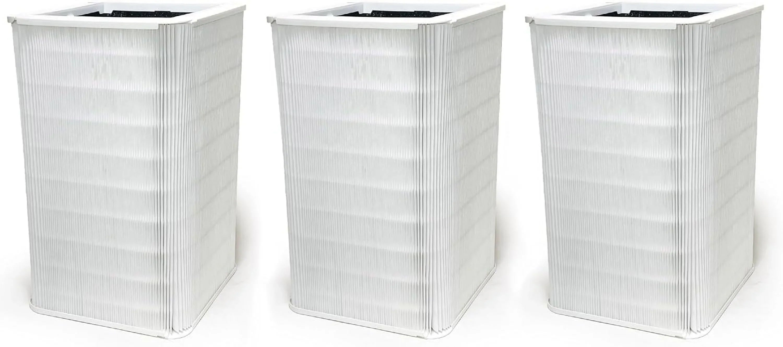 Nispira Collapsible True  Particle Activated Charcoal Filter Replacement Compatible with Blueair Blue Pure 121 Large Air Purifier 620 . | Remove Smoke VOCs | 3 Pack