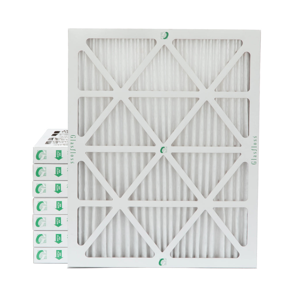 20x25x2  10 Pleated  Furnace Air Filters by Glasfloss Industries. ( 8 Pack ) Exact Size: 19-1/2 x 24-1/2 x 1-3/4