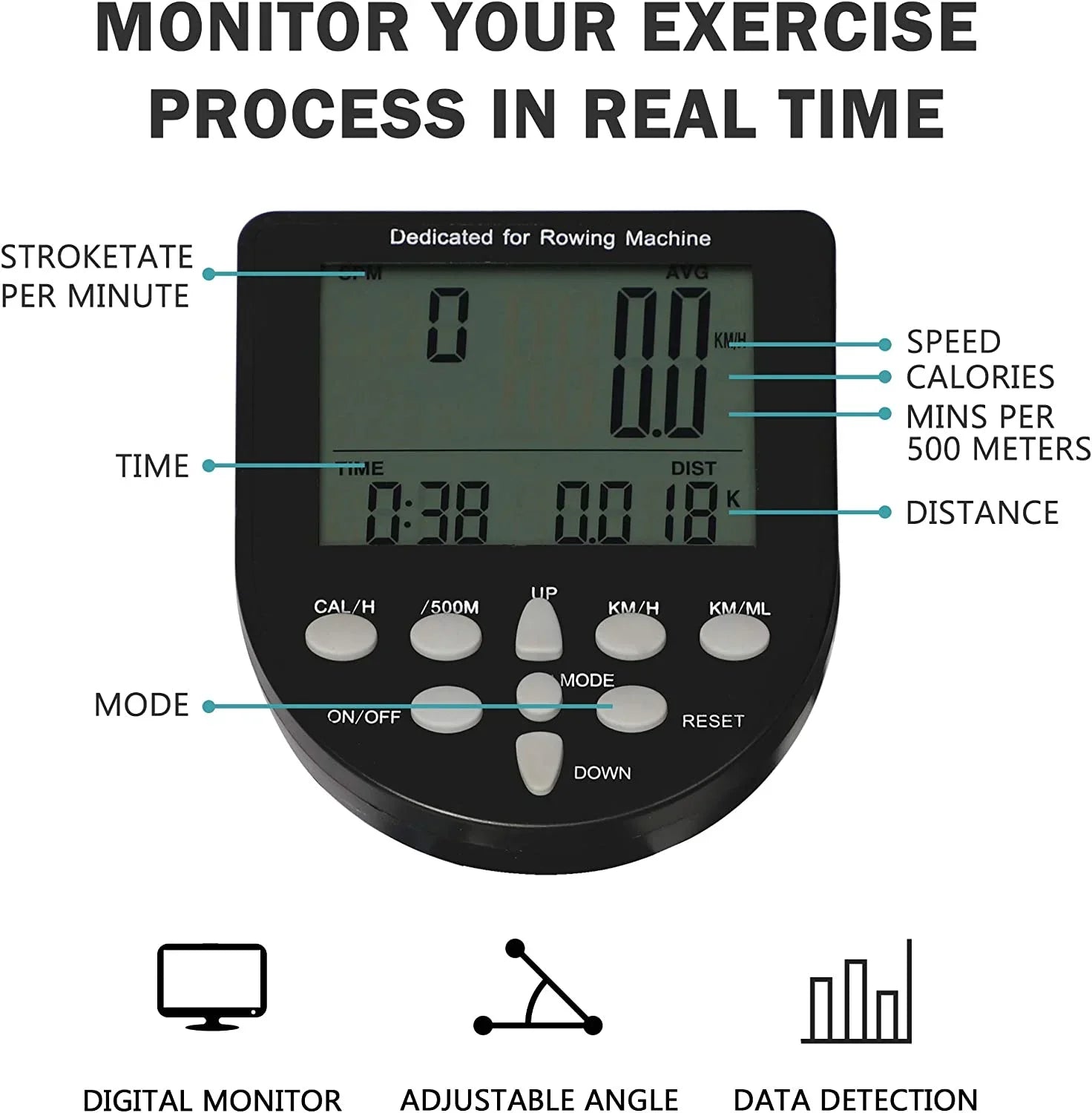 Water Rowig Machie Idoor Water Rower Adjustable Resistace With  Moitor Home Gym Equipmet For Whole Body Exercise Traiig