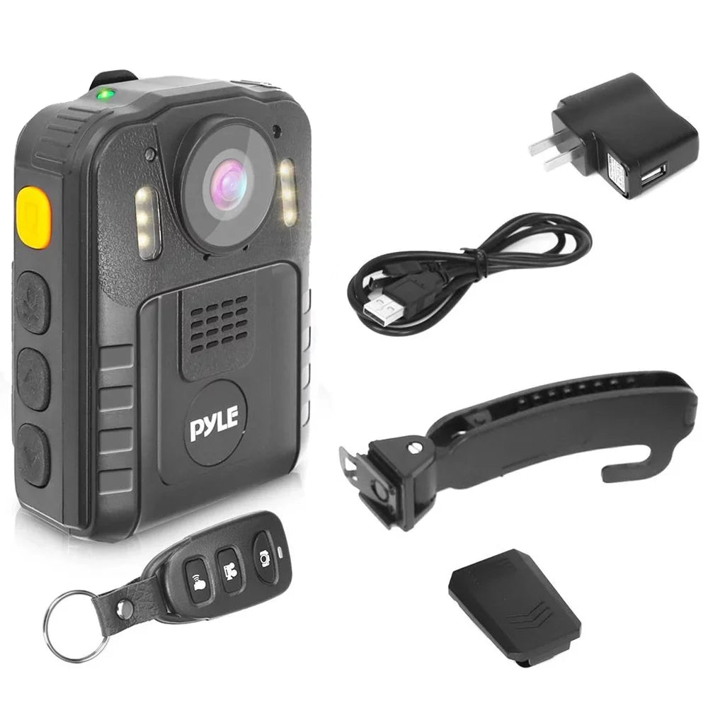 Pyle  Compact 1296p  Wireless Night Vision Police Body Camera