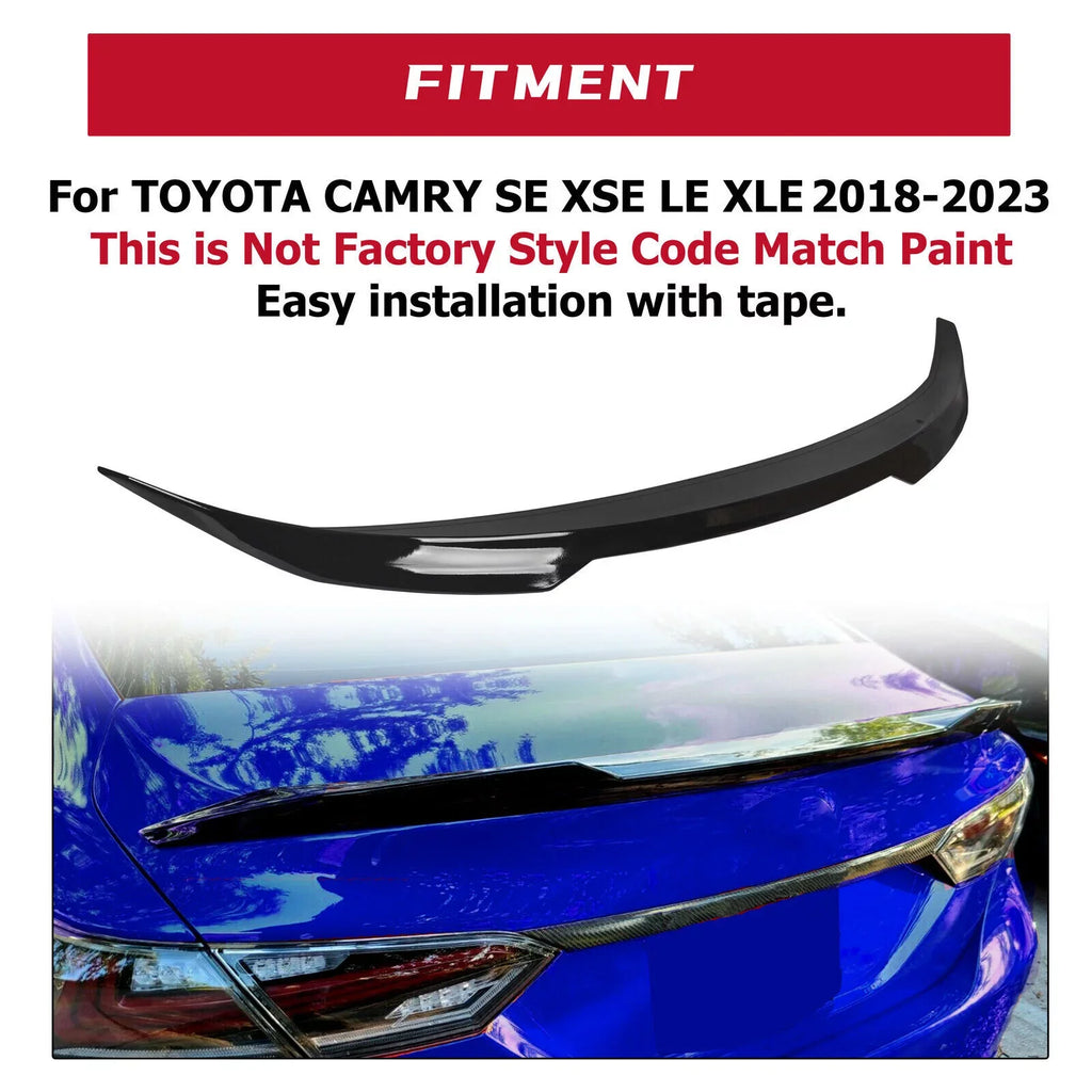 Kojem Rear Trunk Spoiler Lid Wing for 2018-2021 Toyota Camry      Style 19 20 Glossy Black